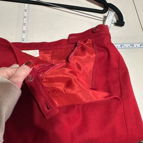 Vintage Pendleton Womens Apple Red Wool Double Breasted Blazer Skirt Set Size XL - Picture 14 of 16